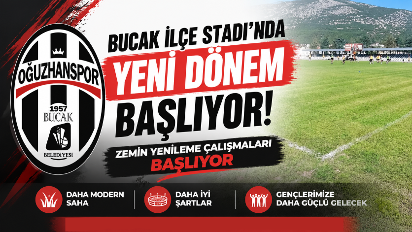 Bucak İlçe Stadı Zemin Yenileme Çalışmaları